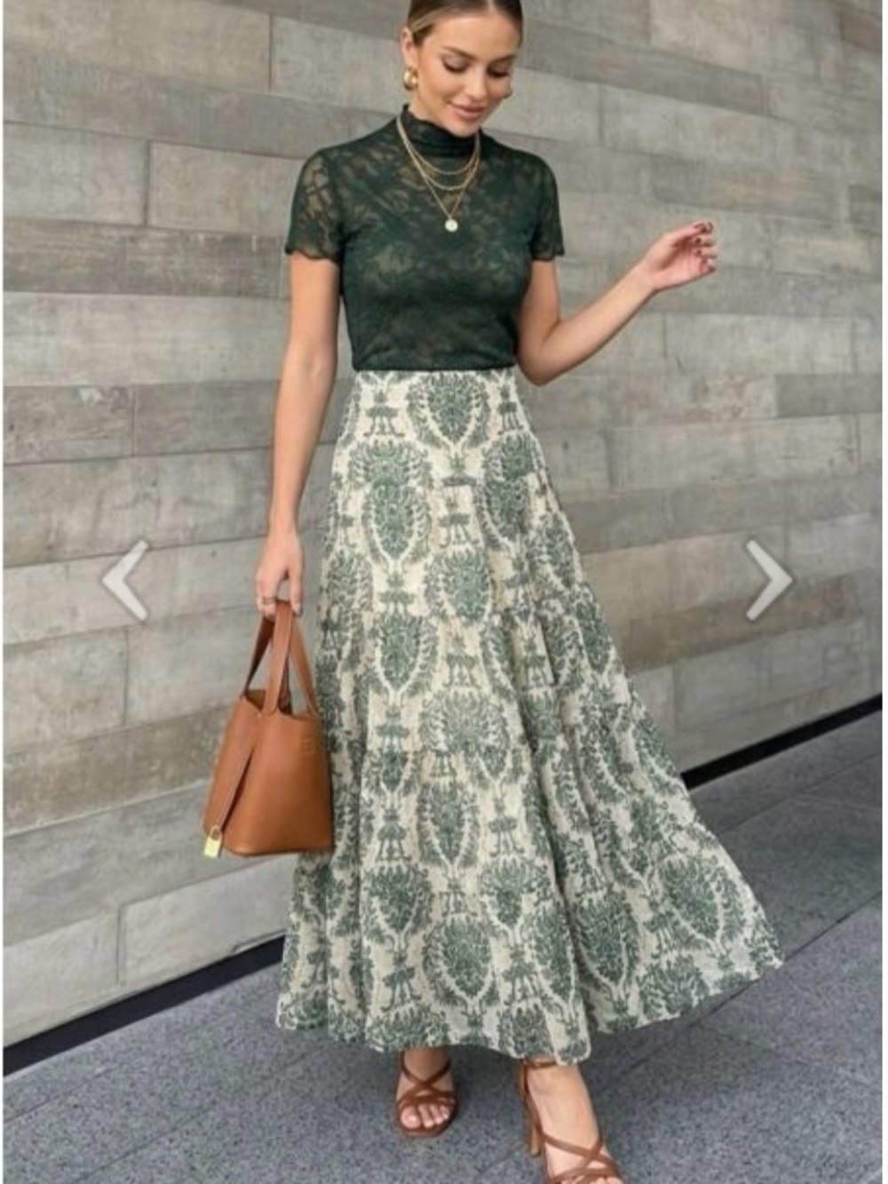 NWT Chicwish Damask Printed Chiffon Maxi Skirt